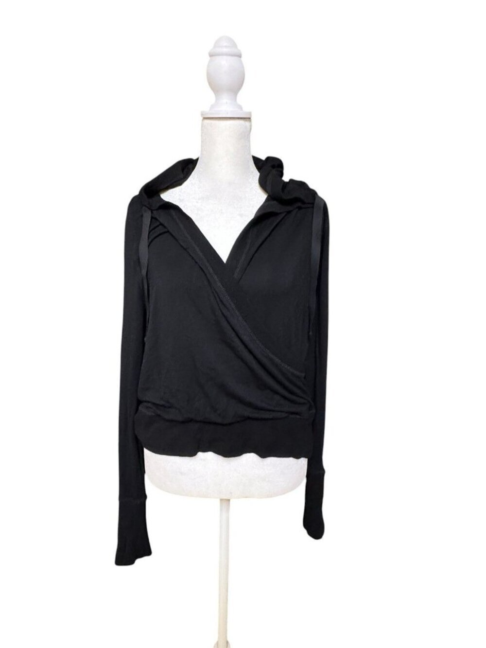 Athleta Black Wrap Hoodie Women’s Large Stretch Lightweight - Picture 2 of 6